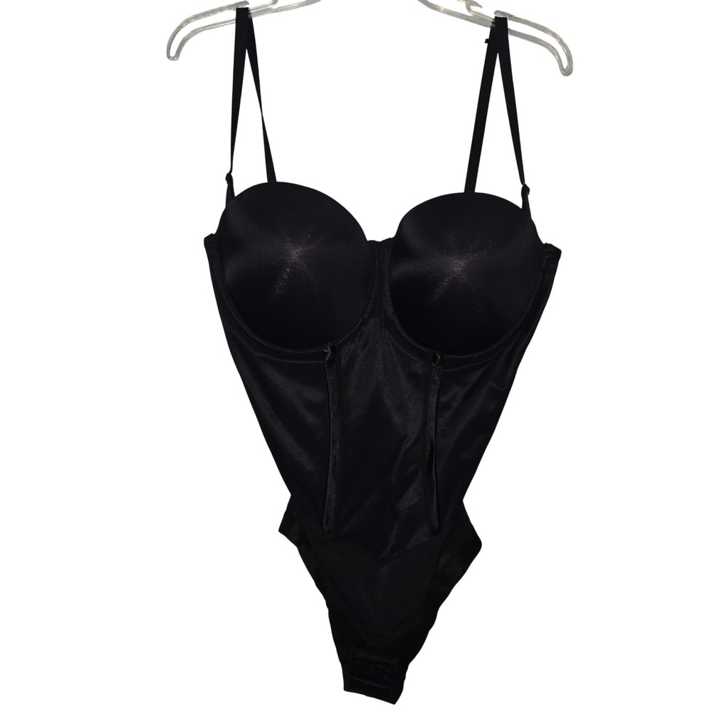 Maidenform Black Underwire Bodysuit Sweetheart Neckline 40D 02197X